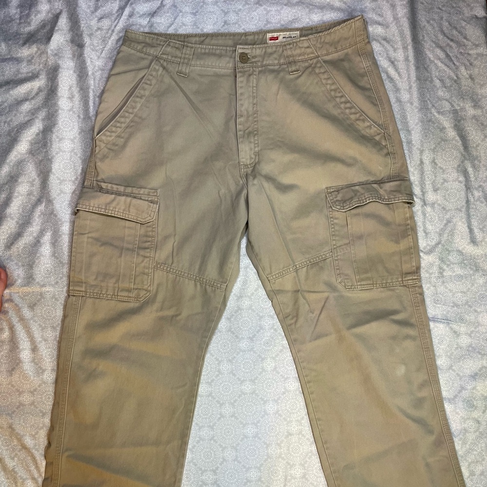 Wrangler Tan Cargo Pants Durable Cotton Blend